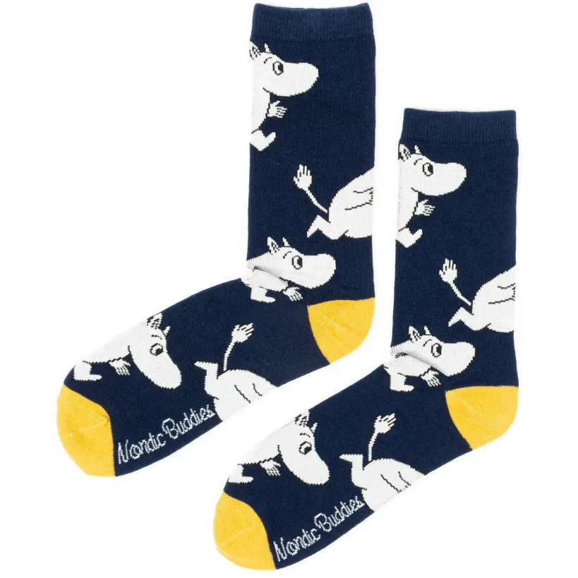 Moomintroll Running chaussettes 40-45 bleu coton