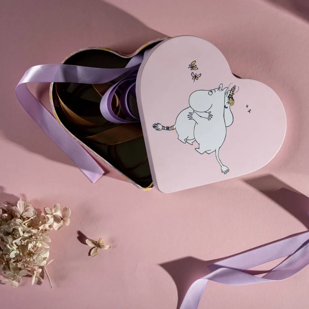 Moomintroll Hug boîte cœur rose métal
