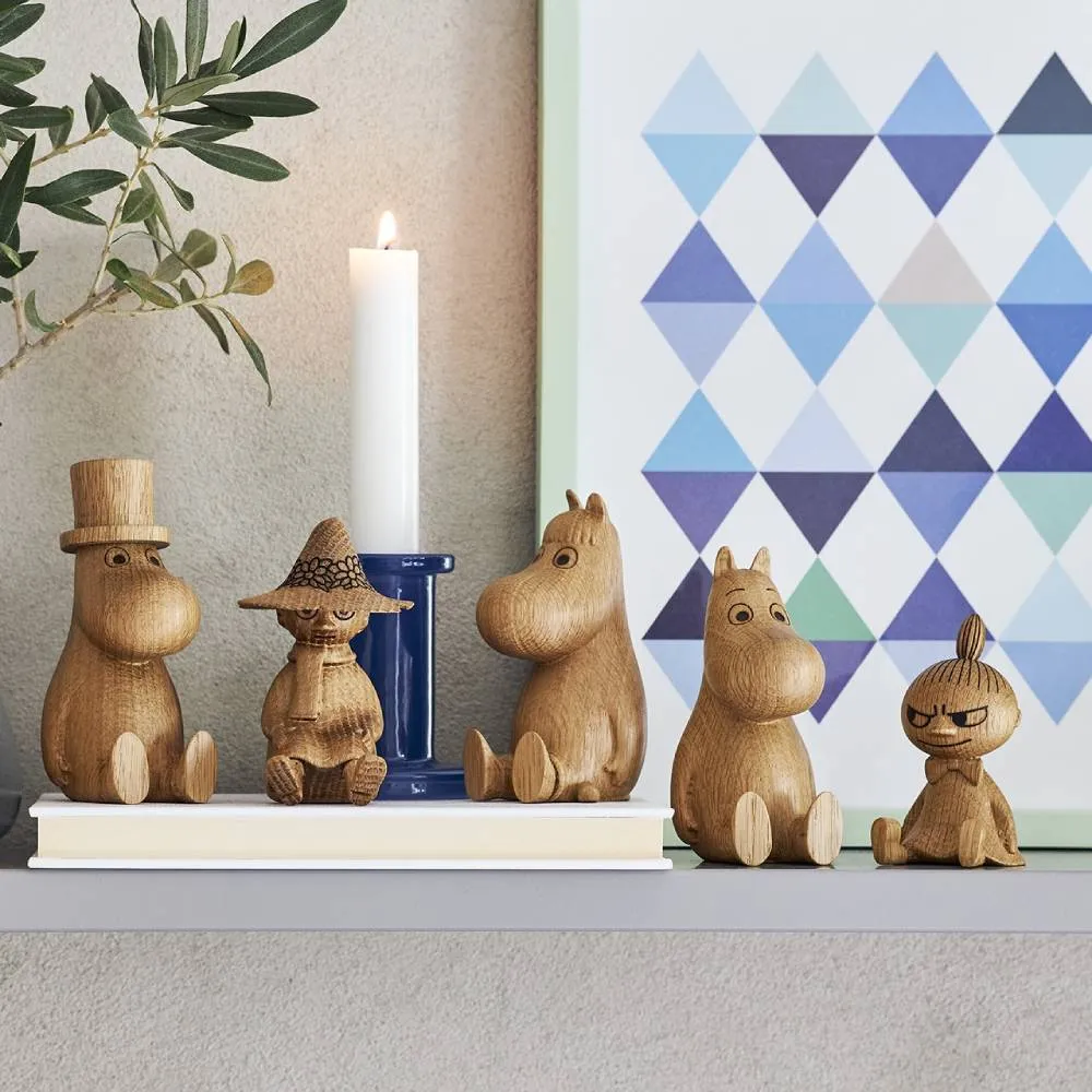 Moomintroll Figurine en bois 10 cm chêne
