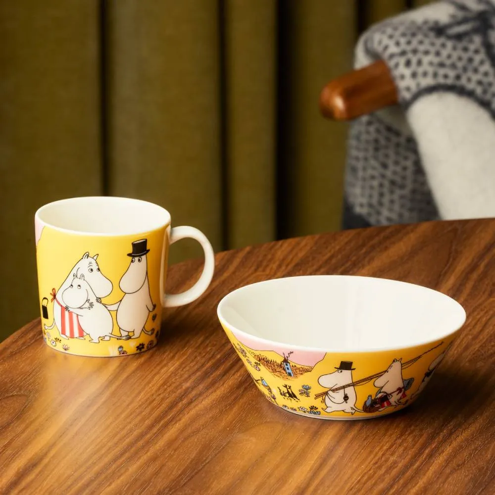 Moomintroll Family Time mug jaune 0,3 L vitroporcelaine