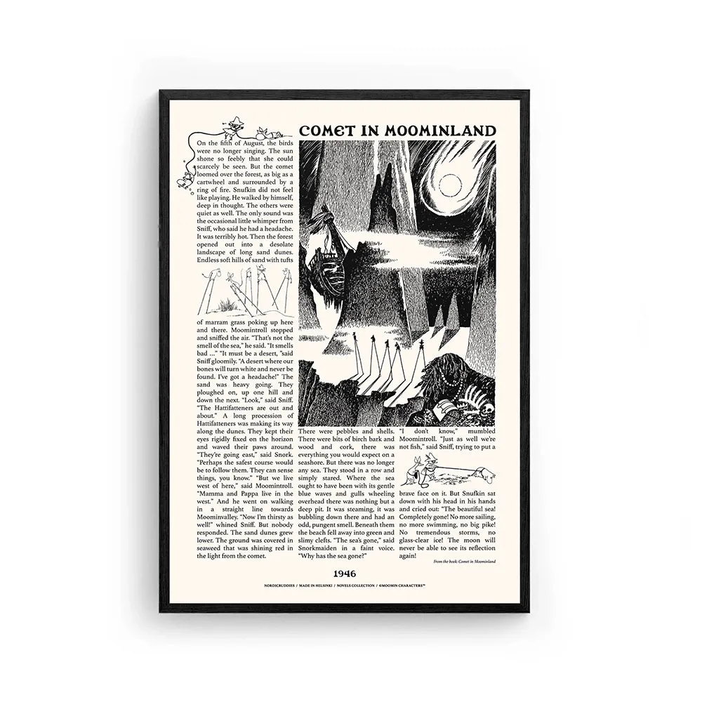 Moomintroll Comet poster blanc La Comète