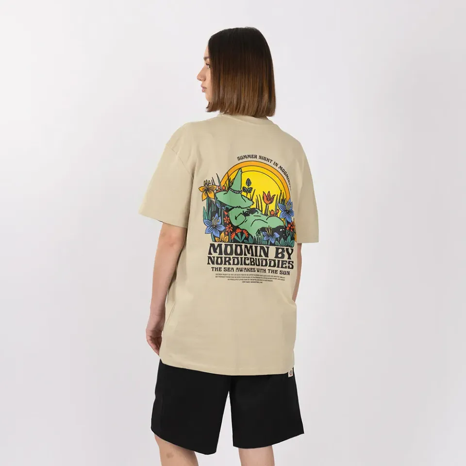 Moomintroll Snufkin Sleeping t-shirt beige coton adulte
