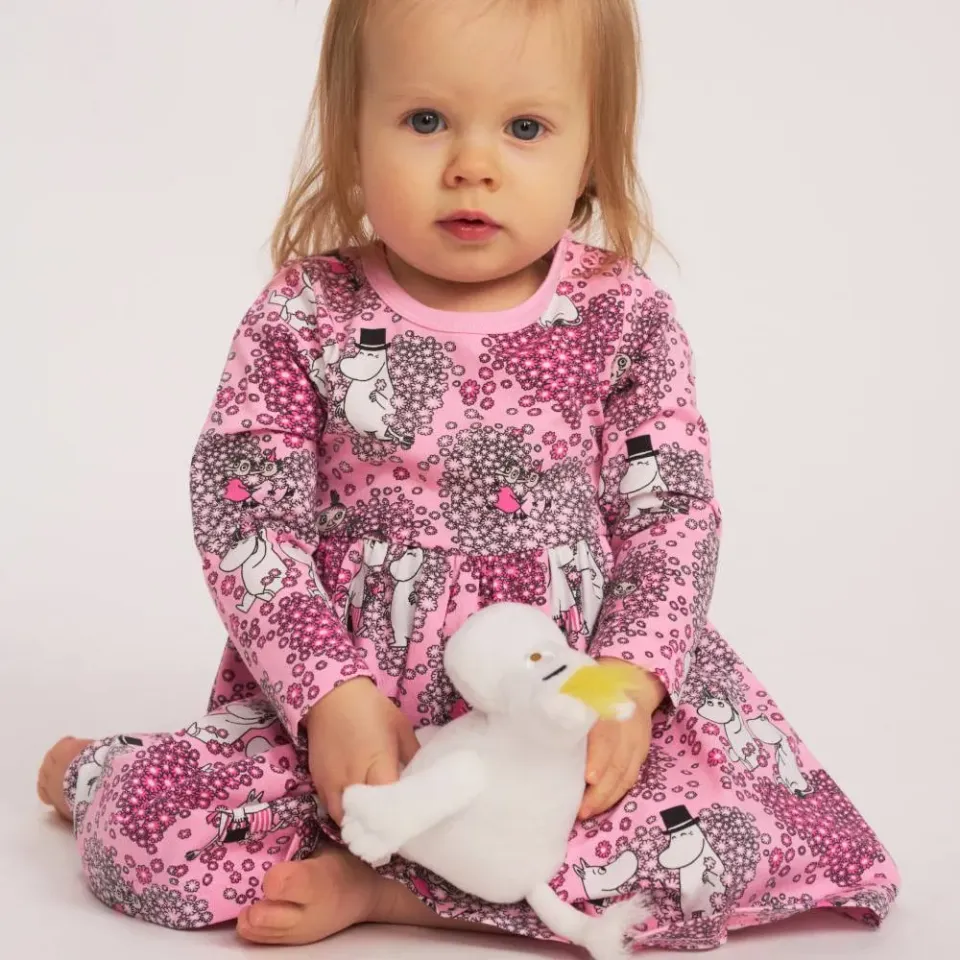 Moomintroll Friends robe-body bébé rose coton bio