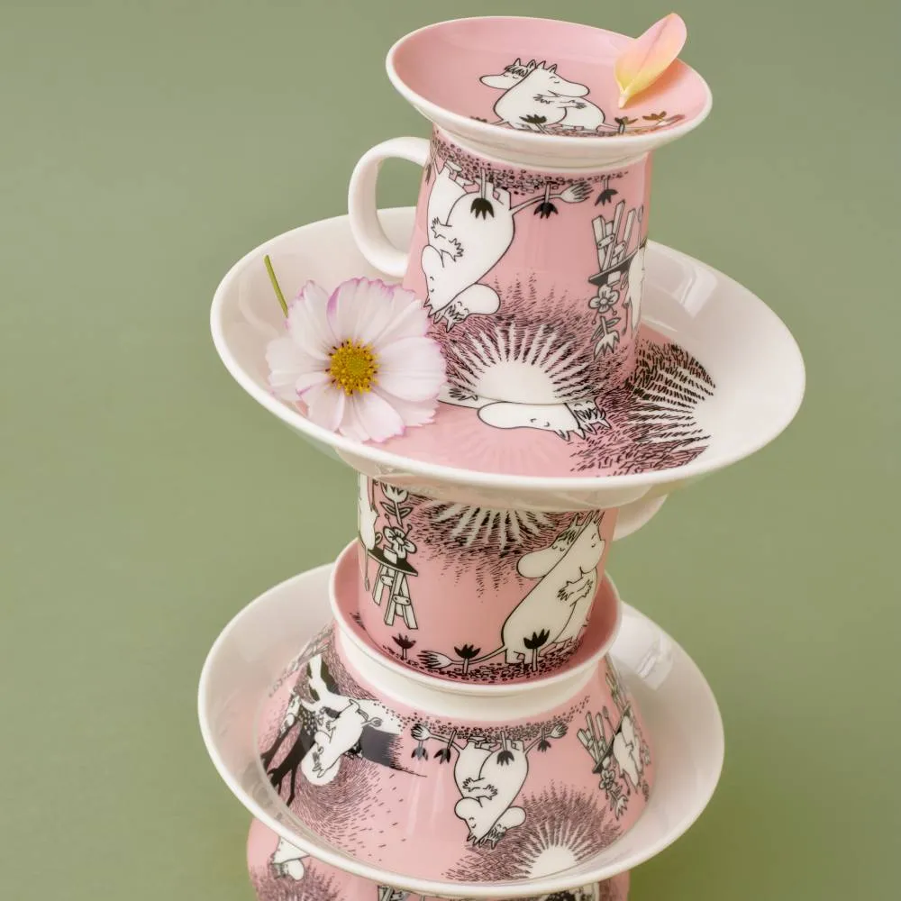 Moomintroll Love 30 bol 15 cm rose en vitrocéramique