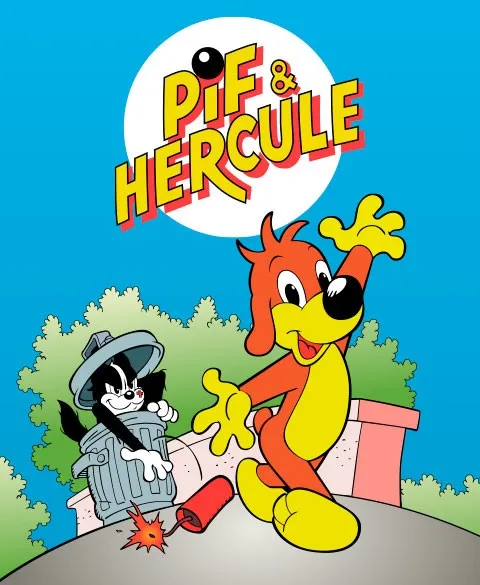 Pixgoodies Pif et Hercule se chamaillent mug céramique