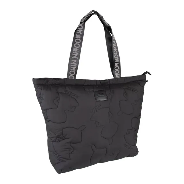 Moomintroll Little My sac shopping matelassé noir logo