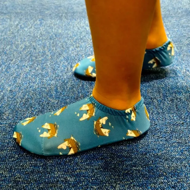 Moomintroll Snorkmaiden Boat chaussons bleus enfant antidérapants