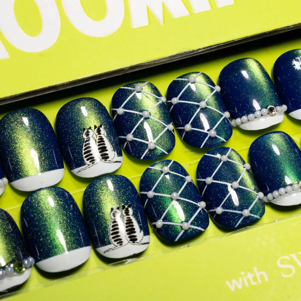 Moomintroll Aurora's Kiss faux ongles verts 30 pcs réutilisables