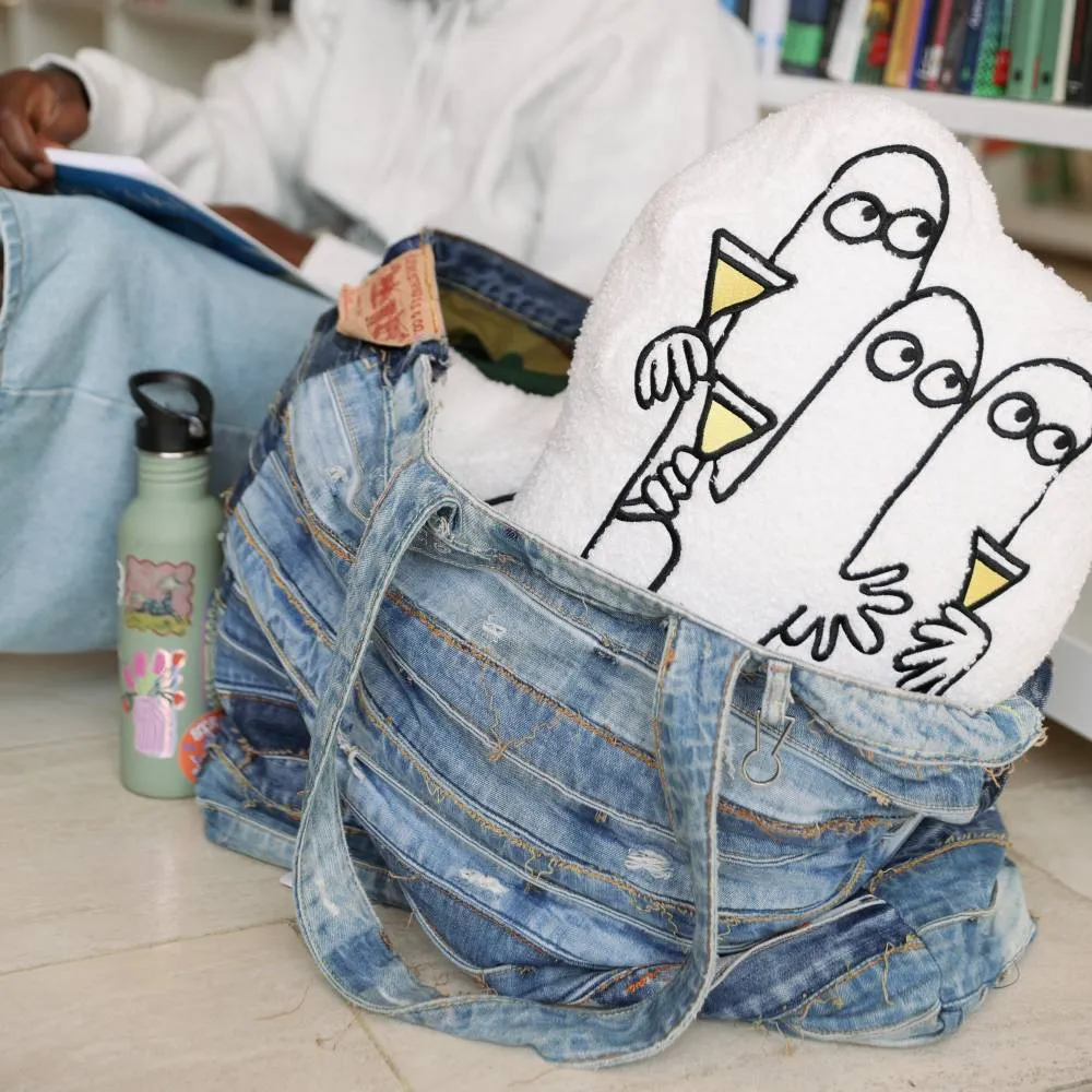Moomintroll Hattifatteners coussin déco blanc 30x47 cm