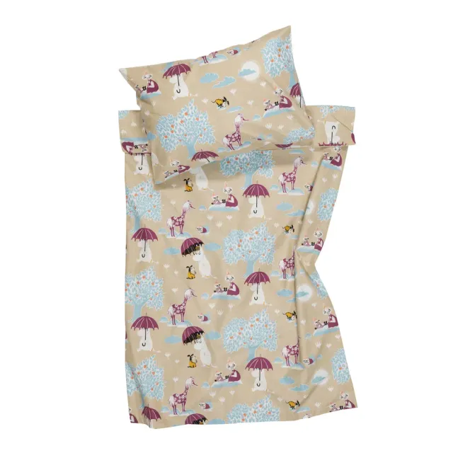 Moomintroll Under the Umbrella parure de lit rouge