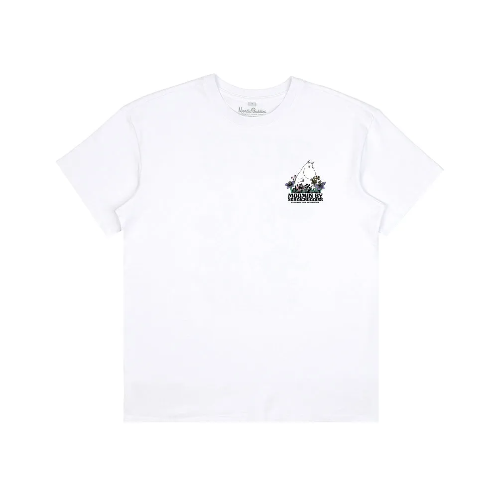 Moomintroll Picking Flowers t-shirt blanc coton