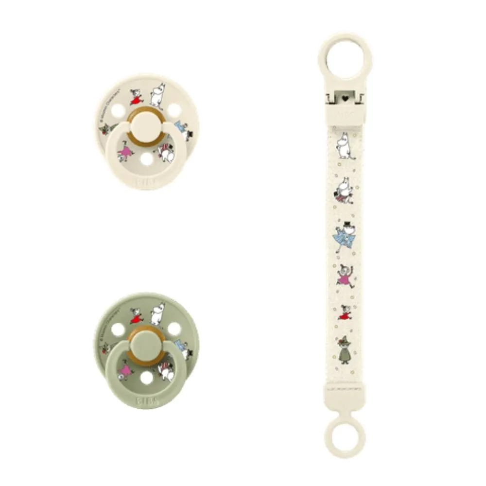 Moomintroll Friends coffret sucettes taille 2 ivoire sauge