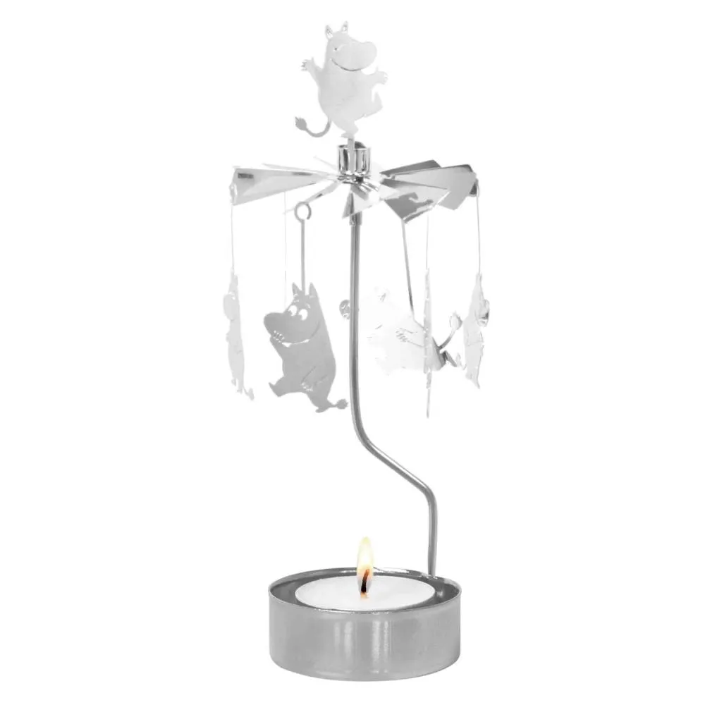 Moomintroll Bougeoir Rotatif Argenté 16,5 cm