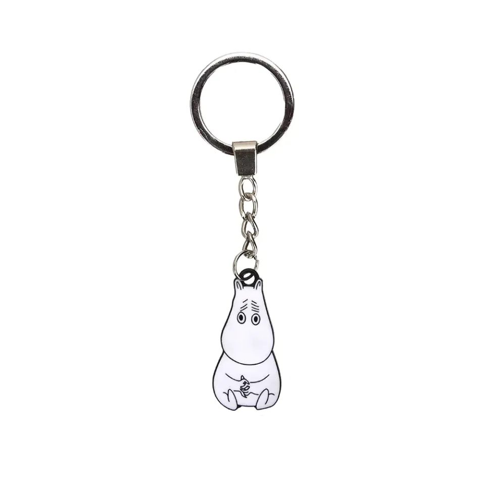 Moomintroll Sad porte-clés métal blanc 6 cm