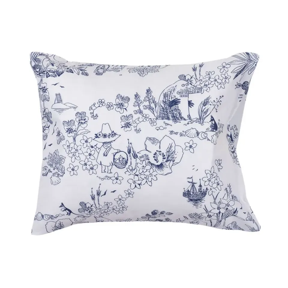 Moomintroll Haru taie d’oreiller coton bio bleu