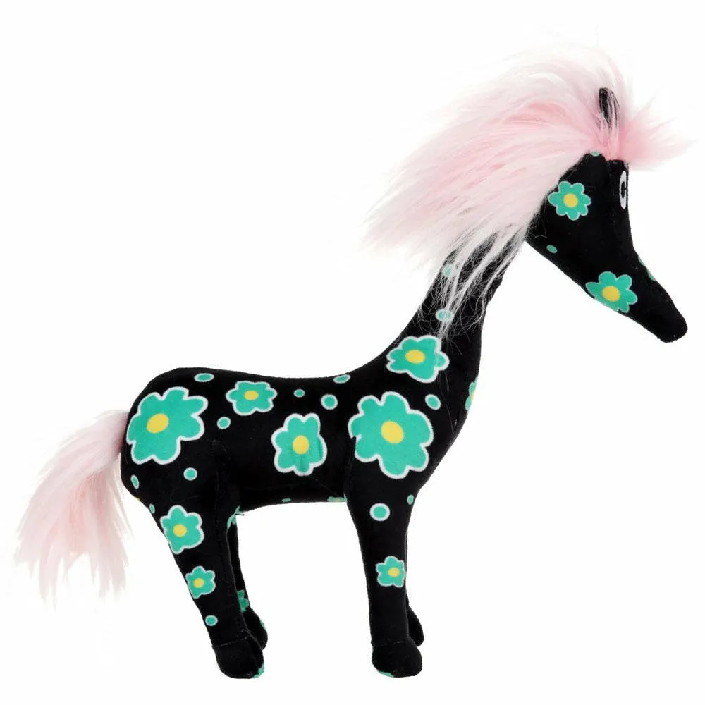 Moomintroll Primadonna’s Horse peluche 30cm noire fleurs