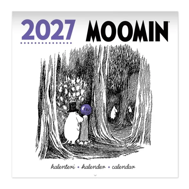 Moomintroll Moominpappa calendrier mural forêt 2027