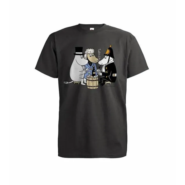Moomintroll Card Game t-shirt Moominpappa gris coton