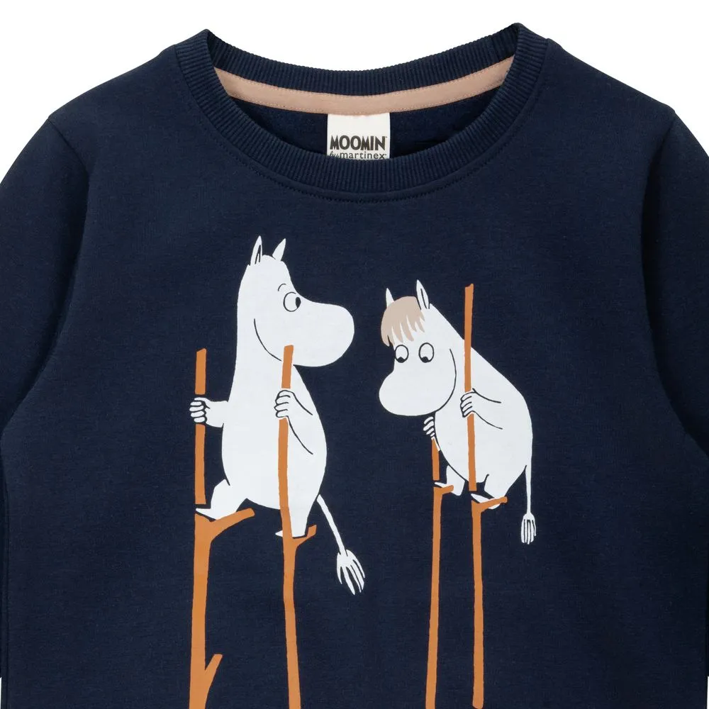 Moomintroll Adventure sweat enfant bleu marine coton