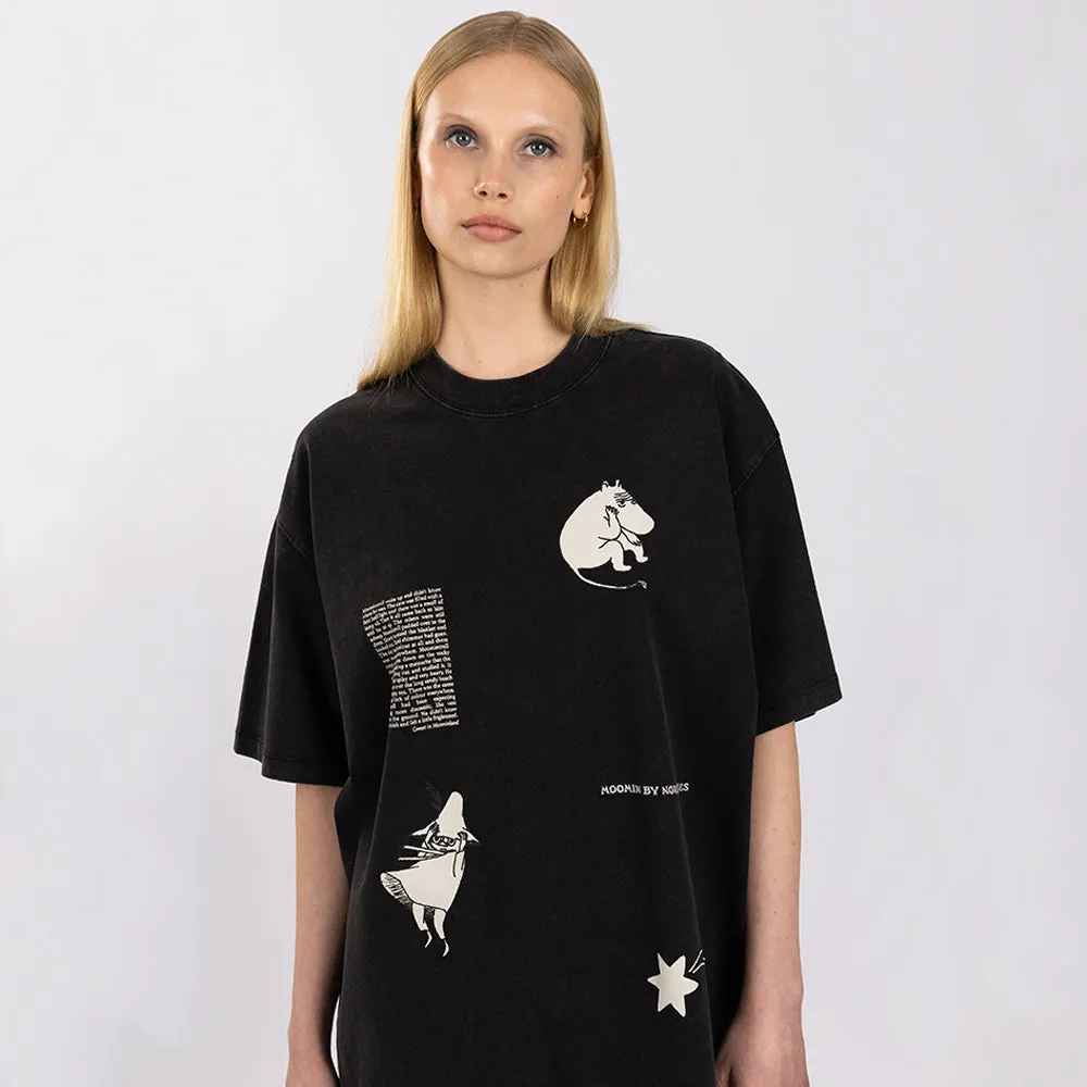 Moomintroll Comet T-shirt noir unisexe coton