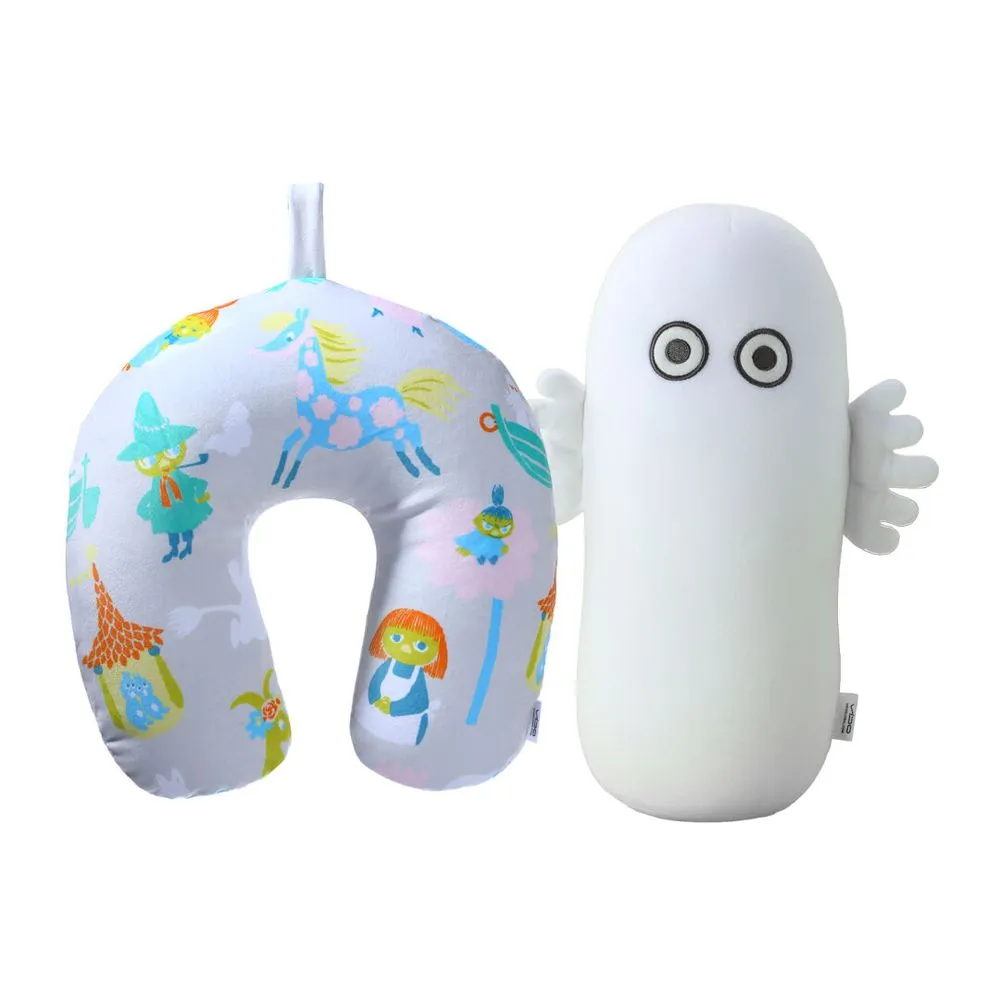 Moomintroll Hattifattener coussin voyage blanc peluche