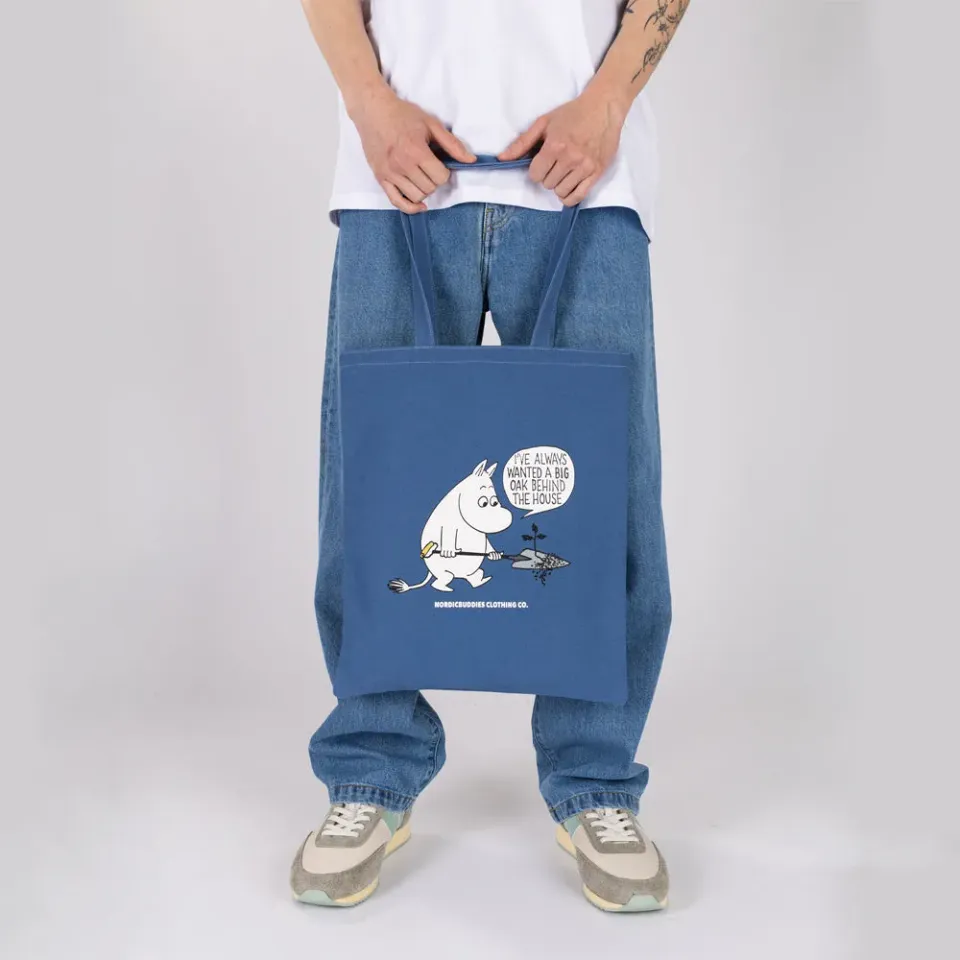 Moomintroll Gardening sac cabas bleu coton 38x42 cm