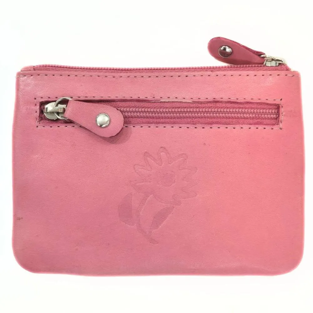 Little My porte-monnaie cuir fuchsia 12x9 cm
