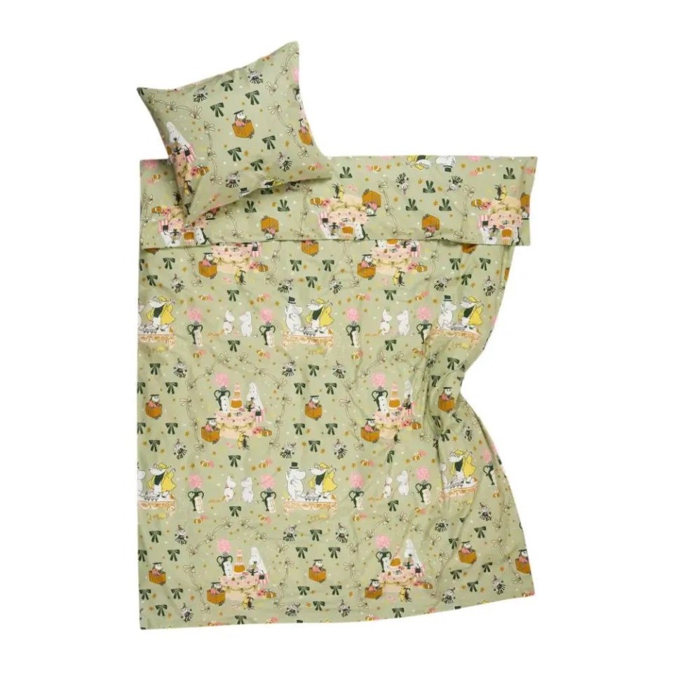 Moomintroll Gift of Love Parure de Lit Verte 150x210 cm