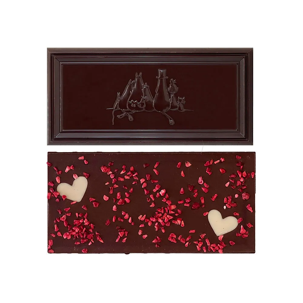 Moomintroll Love chocolat noir framboise 70g 70%