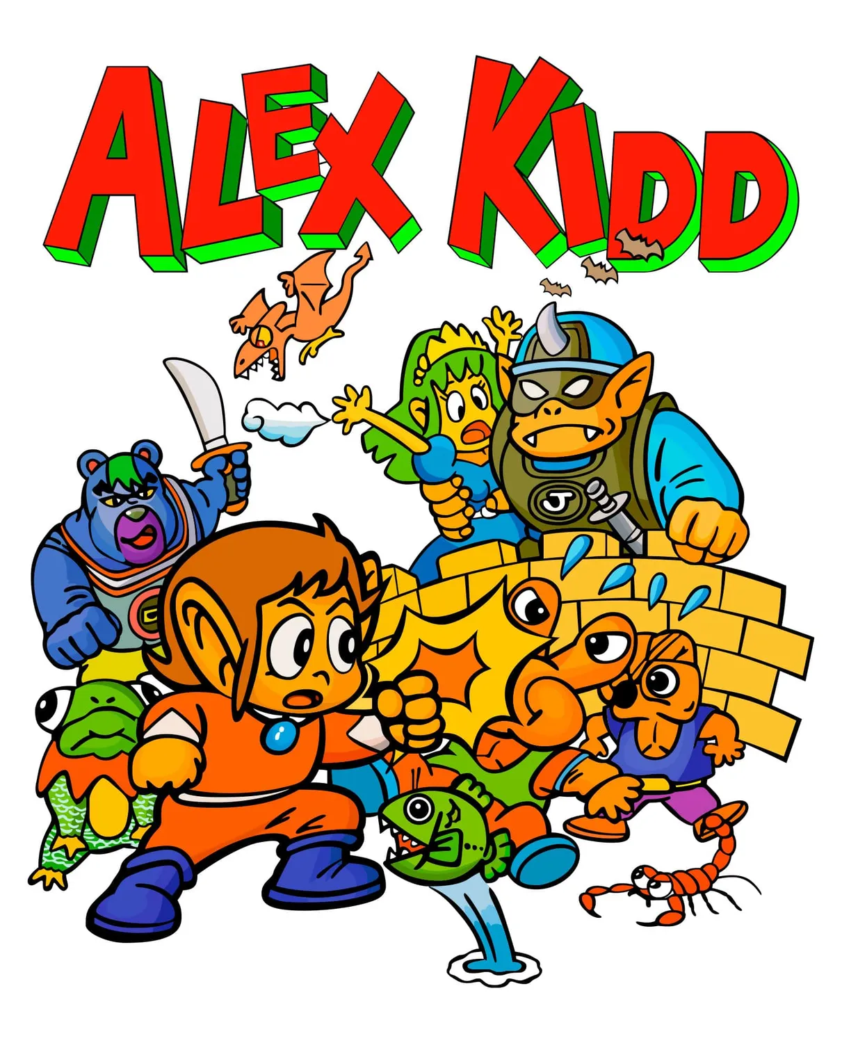 Pixgoodies Alex Kidd Rétro aux origines t-shirt coton
