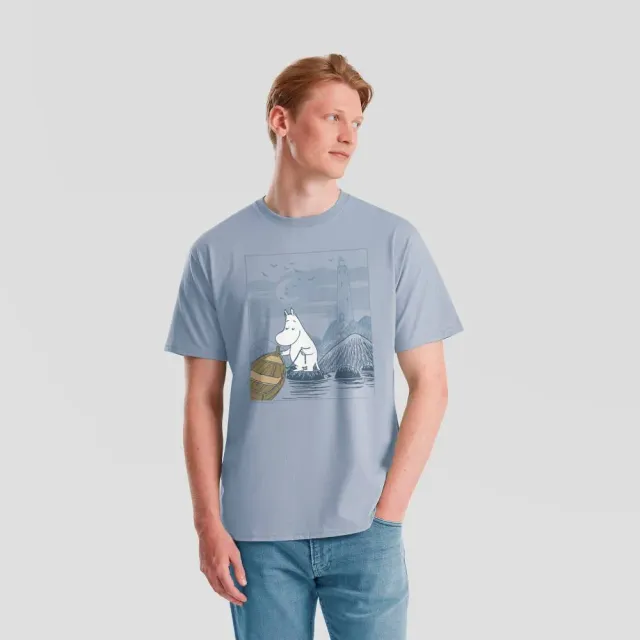 Moomintroll Lighthouse T-shirt bleu coton