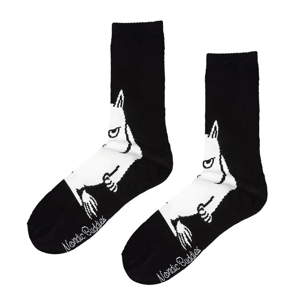Moomintroll Angry Chaussettes noires 40-45 coton