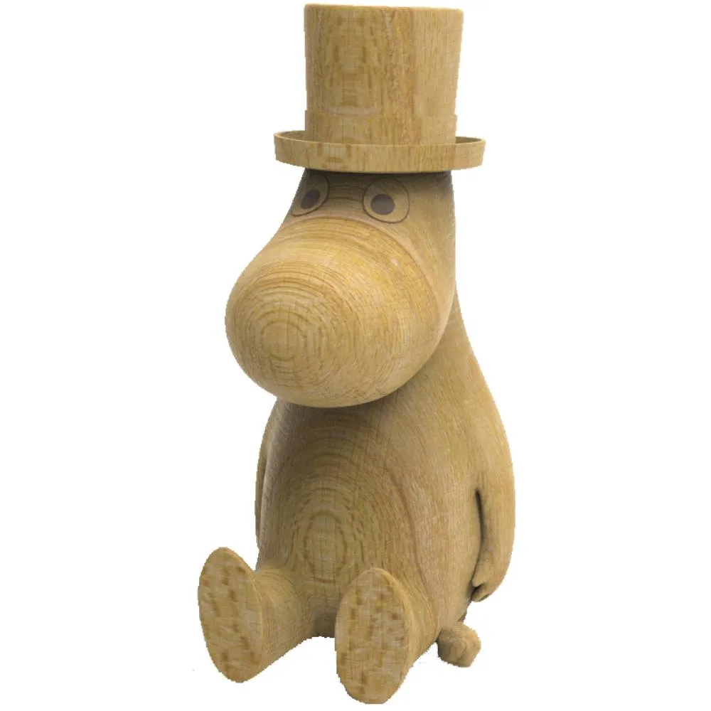 Moomintroll Moominpappa figurine bois chêne 10 cm