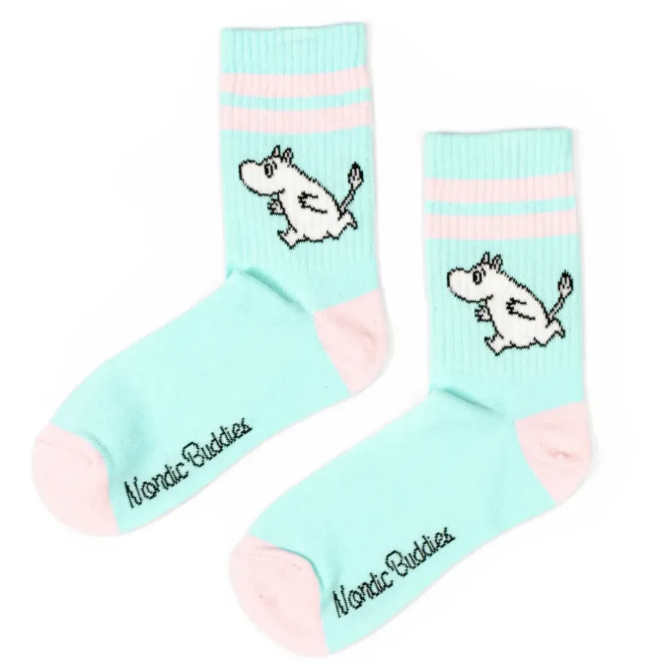 Moomintroll Running Retro chaussettes bleu rose 36-42 coton