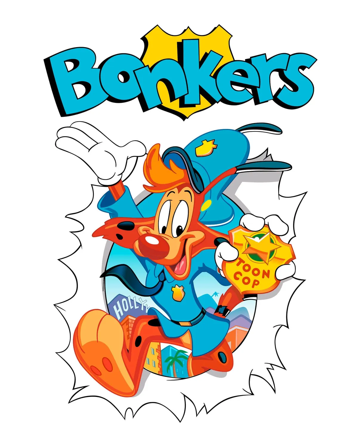 Pixgoodies Bonkers le toon détective t-shirt coton