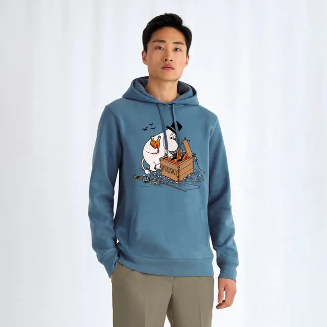 Moomintroll Moominpappa Whisky Case hoodie bleu denim