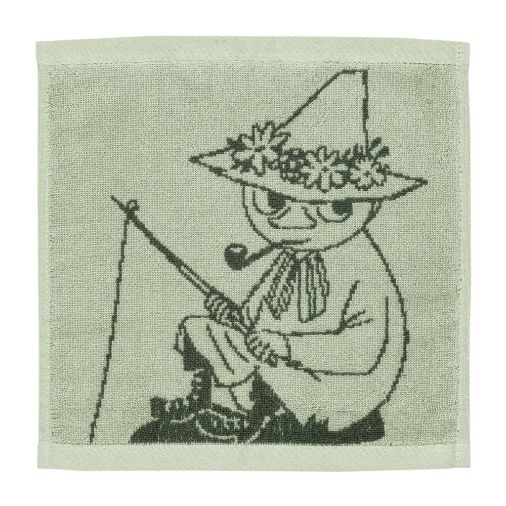 Moomintroll Snufkin serviette invité verte bio