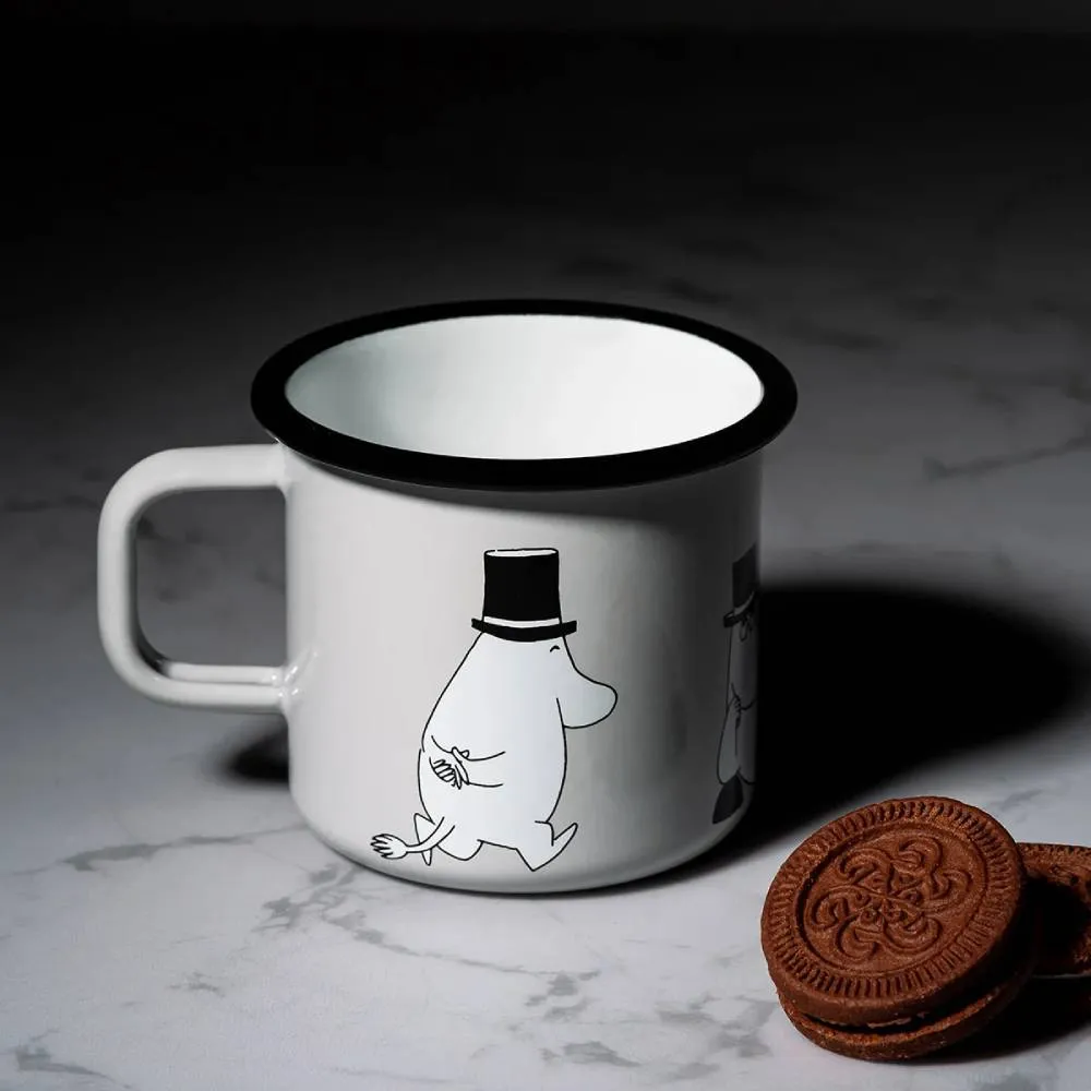 Moomintroll Retro Moominpappa mug émaillé gris 3,7 dl