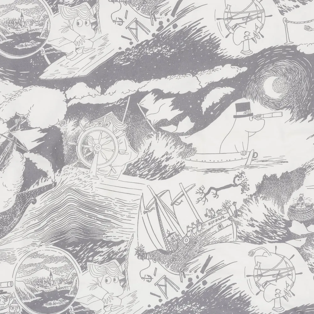 Moomintroll Sailing taie oreiller grise coton bio