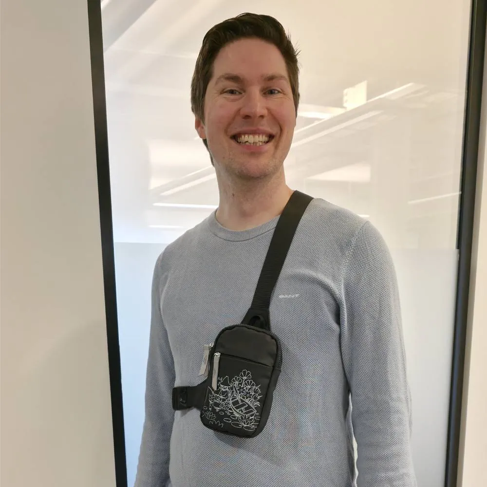 Moomintroll Fishing Sac bandoulière noir réfléchissant