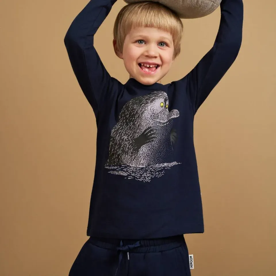 Moomintroll Adventure Chemise enfant bleu foncé coton bio