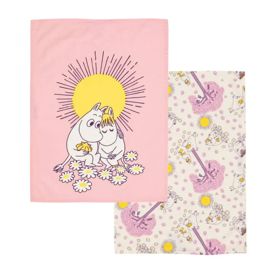 Moomintroll Sweethearts Torchons Coton Lot de 2 50x70 cm