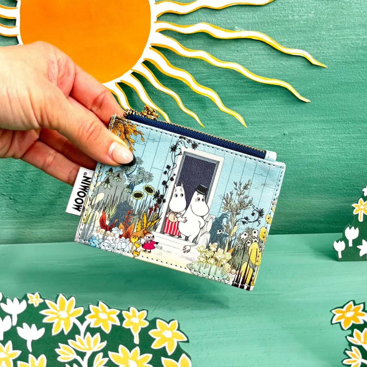 Moomintroll Riviera porte-monnaie bleu clair zippé