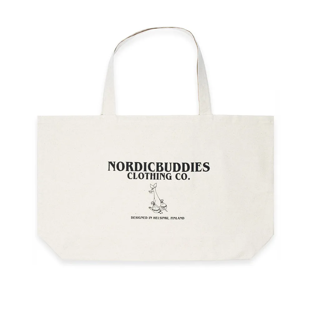 Moomintroll Sniff's Business tote bag XL blanc coton