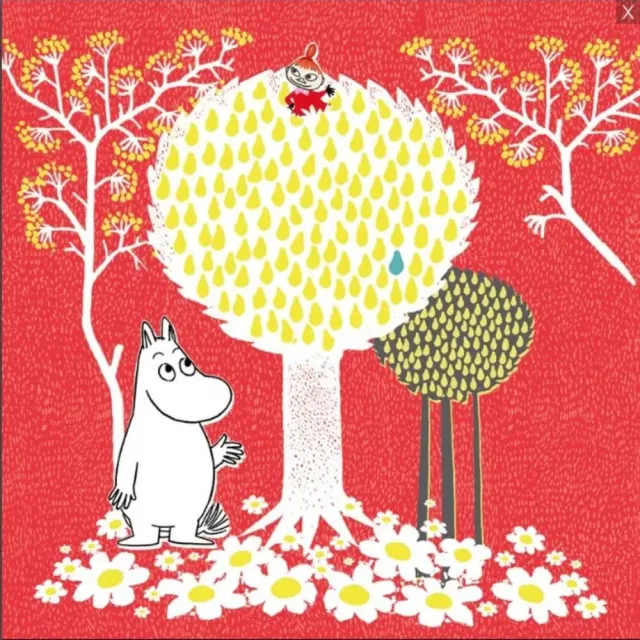 Moomintroll Tree carte de voeux 160x160 fond rouge