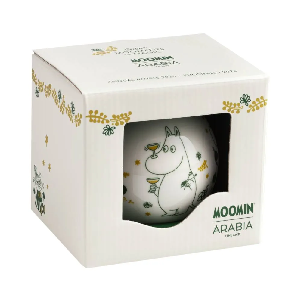 Moomintroll Gift of Love boule Noël 2026 8 cm verte