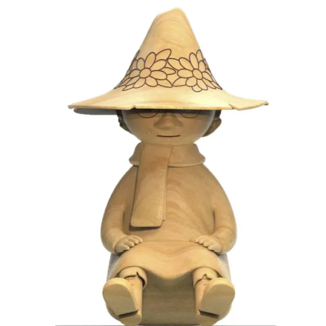 Moomintroll Snufkin figurine bois chêne 9 cm
