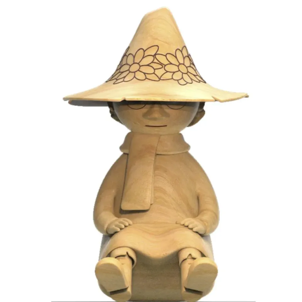 Moomintroll Snufkin figurine bois chêne 9 cm