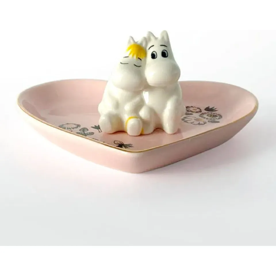 Moomintroll Love vide-poche porcelaine rose cœur