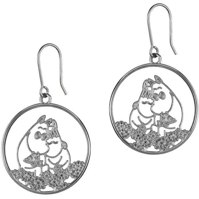 Moomintroll Love Boucles d'Oreilles Argent 24 x 26 mm